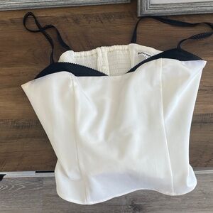 Reformation Black and White Camisole Top